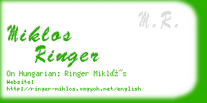 miklos ringer business card